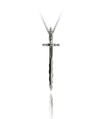 Filipino Katipunan sword dagger pendant Silver necklace, symbolizing heritage and courage