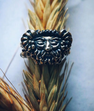 Satyr or Pan handcrafted silver ring