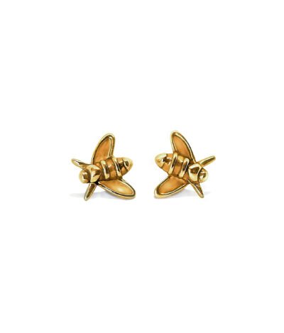 melissa bee gold stud earrings