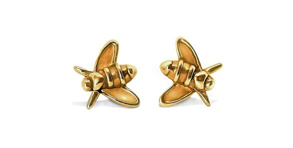 melissa bee gold stud earrings