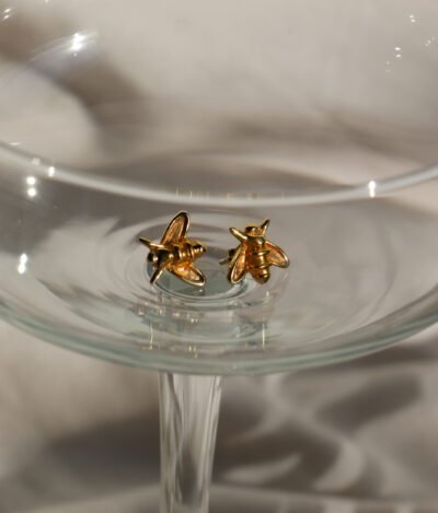 bee stud earrings gold Greek mythology
