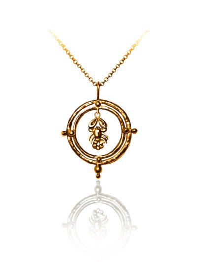 Scorpio zodiac sign gold necklace pendant
