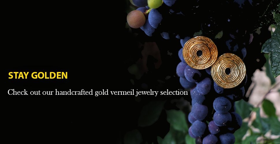 Handcrafted gold vermeil selection statement jewelry