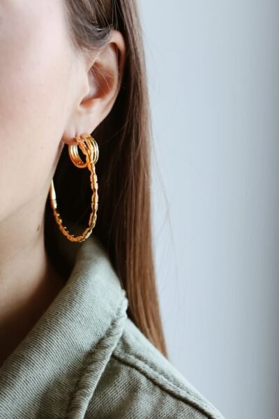rustic vermeil ancient Greek hoop earrings