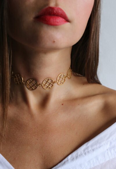 Choker Collar Necklace, statement necklace, chain choker necklace, goddess jewelry, vermeil gold choker, adjustable choker, feminine jewelry