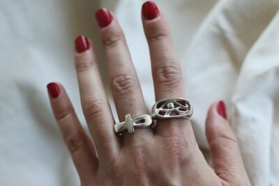 Handcrafted silver ring featuring an ankh cross, symbol of life in ancient Egyptian mythology. The ring has a smooth, polished finish with detailing around the ankh, capturing the timeless mystique of Egyptian symbolism