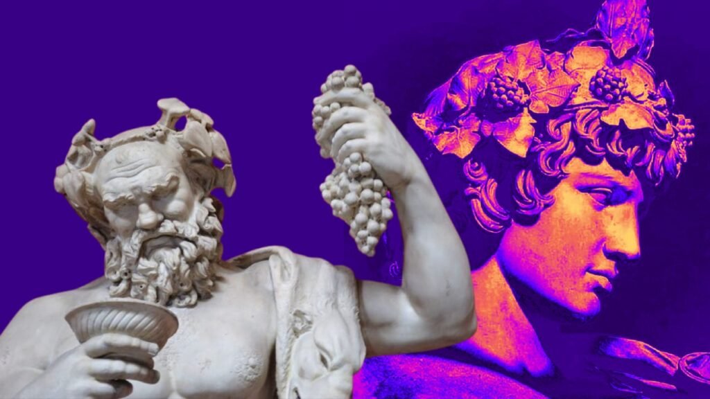 Learn about Dionysus, the Greek god of wine and revelry, his dual nature, symbols of wildness and ecstasy, and the transformative power in his myths and rituals.