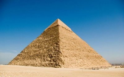 Egyptian pyramids represent triangles that convey a sense of permanence and order